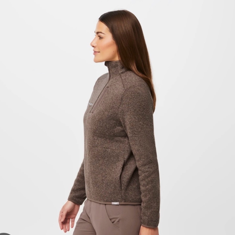 NWT Figs women’s charcoal gray half zip on shift sweater - Picture 8 of 8